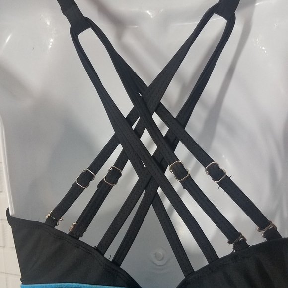 Ombre Blue and Black 2 Piece Bathing Suit - Picture 5 of 13